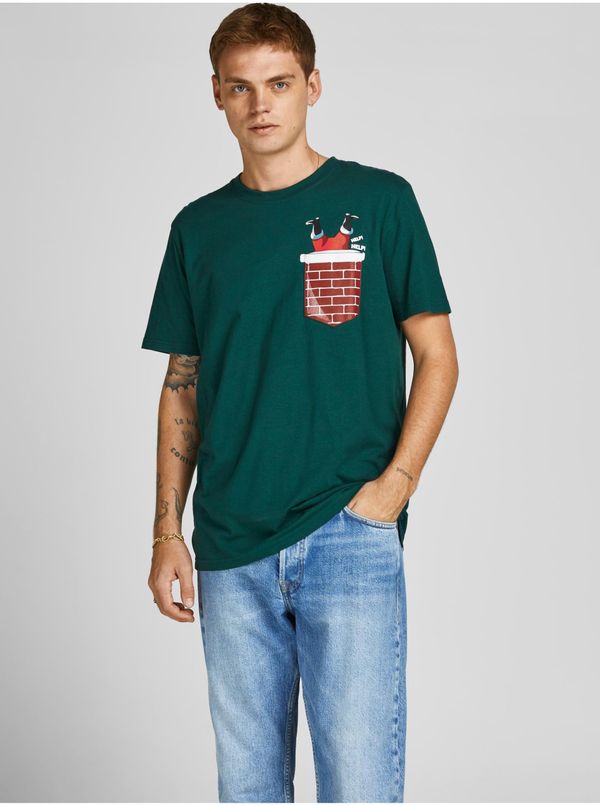 Jack & Jones Green Christmas T-Shirt Jack & Jones Noelle - Men