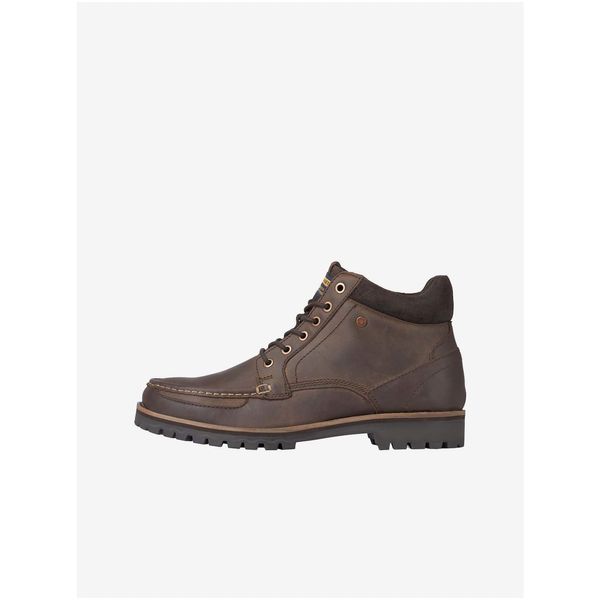 Jack & Jones Jack & Jones Brockwell Dark Brown Leather Ankle Boots - Men