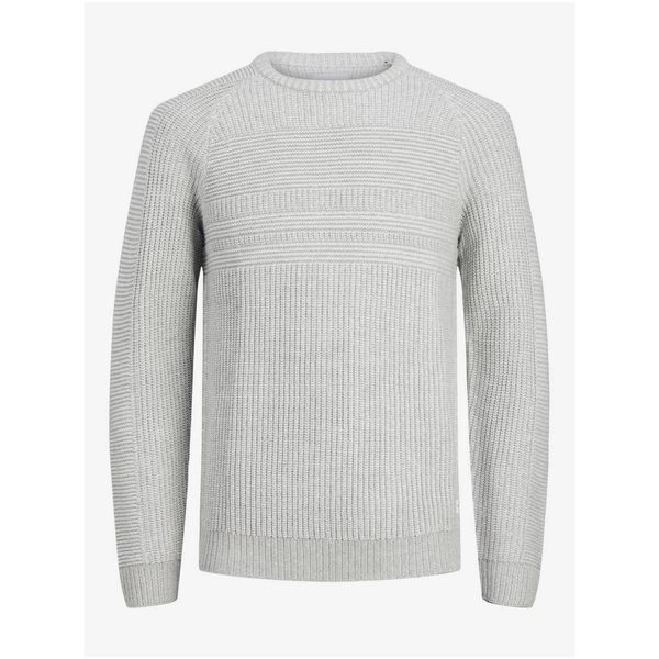 Jack & Jones Light gray men's sweater Jack & Jones Power - Men