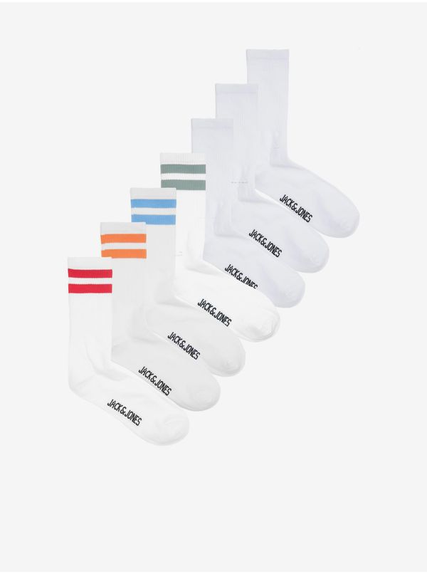 Jack & Jones Set of seven pairs of men's white socks Jack & Jones Eli - Men