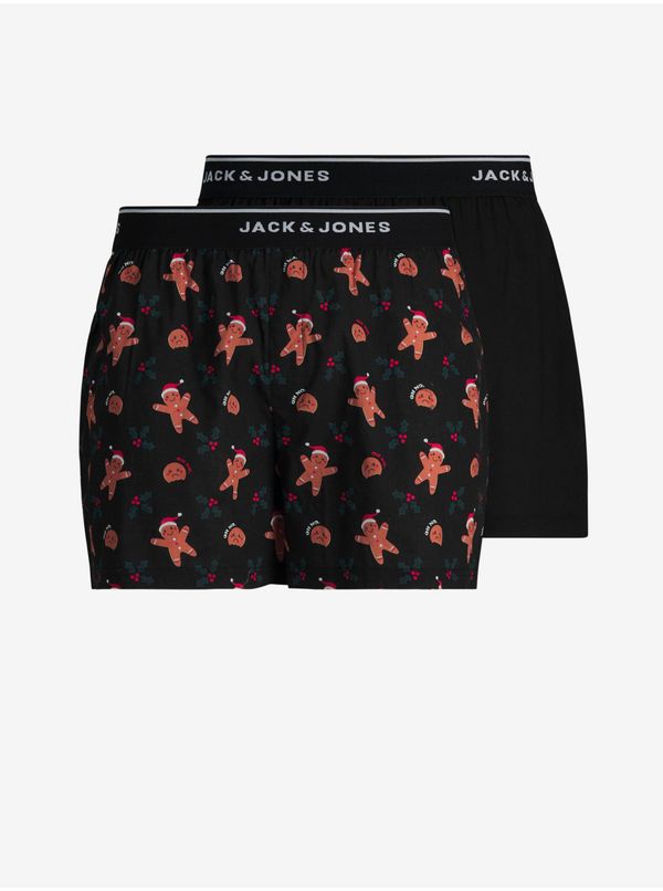 Jack & Jones Set of two black Christmas shorts Jack & Jones X-Max - Men