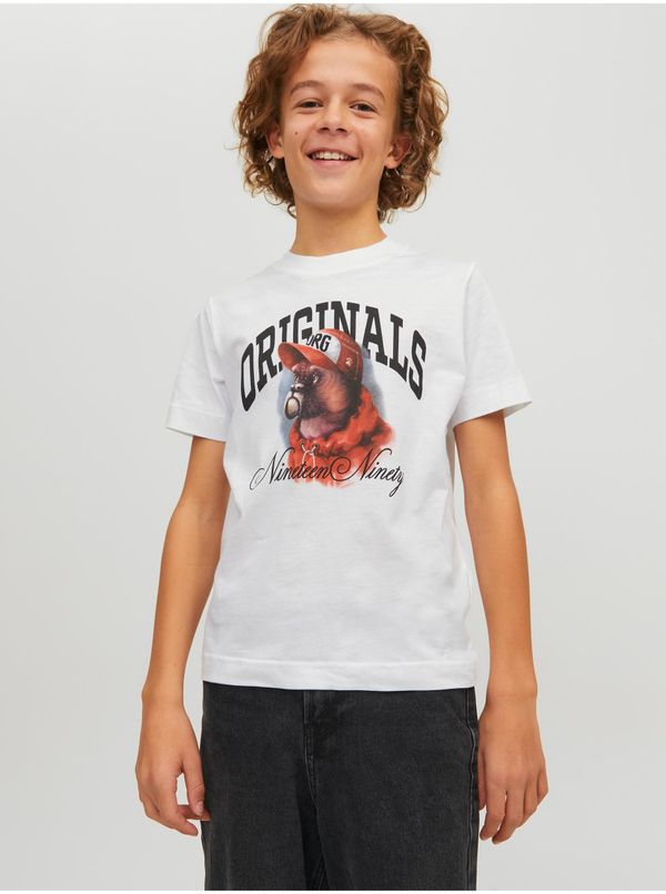 Jack & Jones White Jack & Jones Denim Dog T-Shirt - Boys