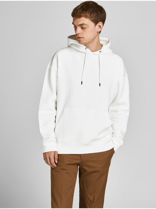 Jack & Jones White Mens Basic Hoodie Jack & Jones Star - Men