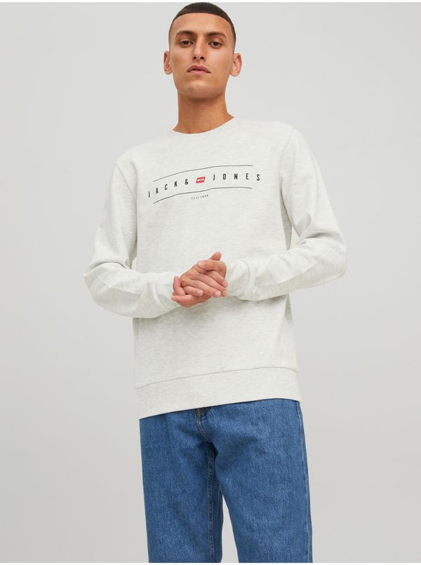 Jack & Jones White Mens Sweatshirt Jack & Jones Flag - Men