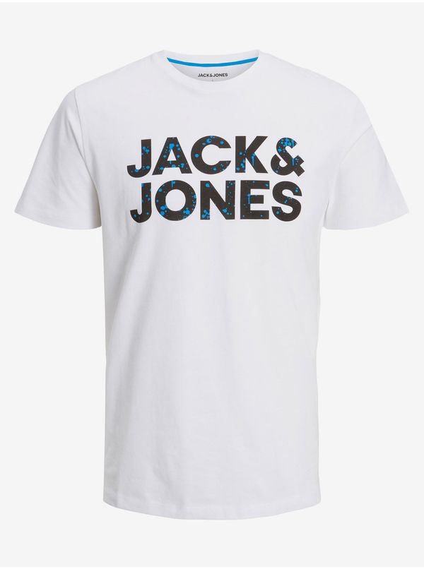 Jack & Jones White Mens T-Shirt Jack & Jones Neon Pop - Men
