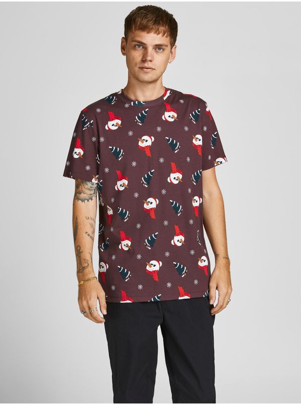 Jack & Jones Wine Christmas T-Shirt Jack & Jones Cake - Men