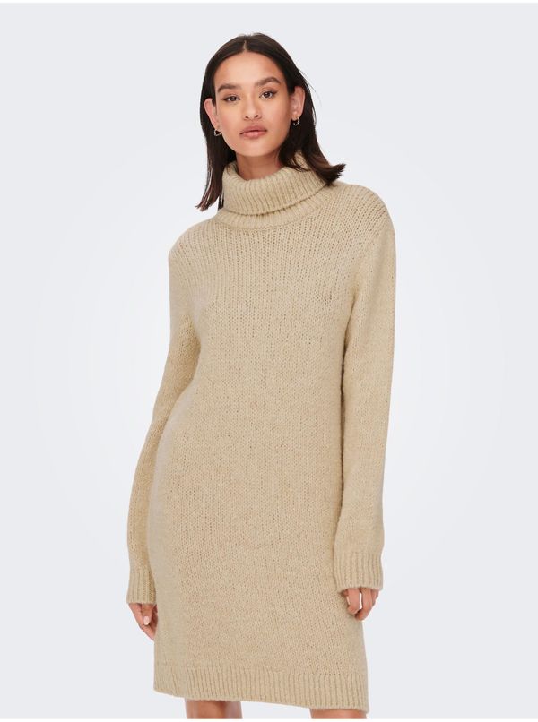 JDY Beige Sweater Dress with Turtleneck JDY Dinea - Women