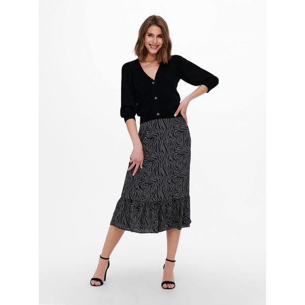 JDY Black & Grey Patterned Midi Skirt JDY Piper - Ladies