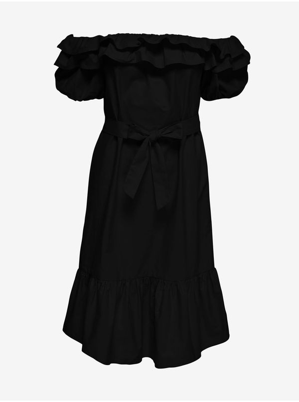 JDY Black Dress with Exposed Shoulders JDY Cuba - Women