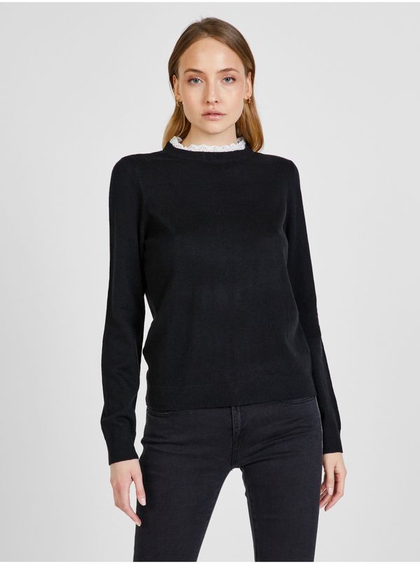 JDY Black sweater with decorative stand-up collar JDY Caddy - Women