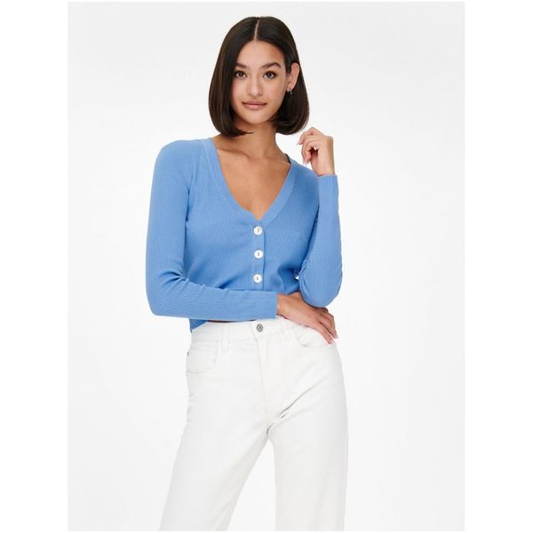 JDY Blue Ribbed Short Cardigan JDY Donnel - Women