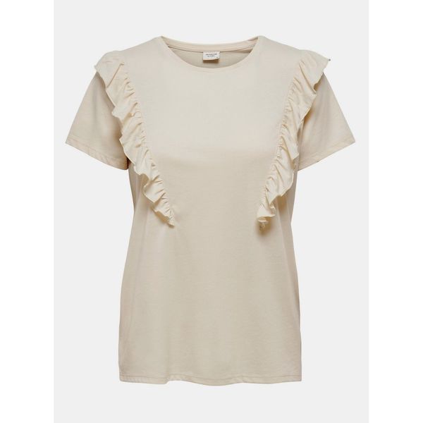 JDY Cream T-shirt with frills JDY Karen - Women