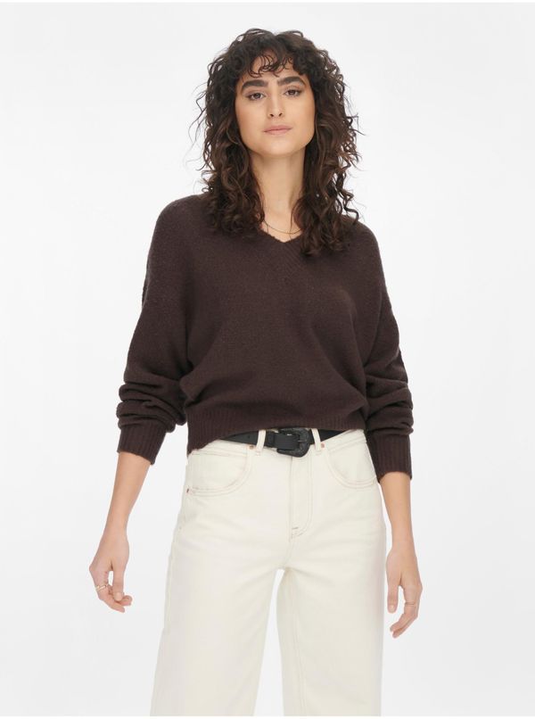 JDY Dark brown sweater JDY Moss - Women