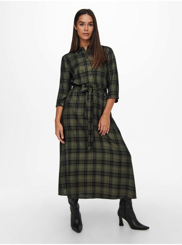 JDY Green Checkered Shirt Maxi-dresses JDY Stay - Women