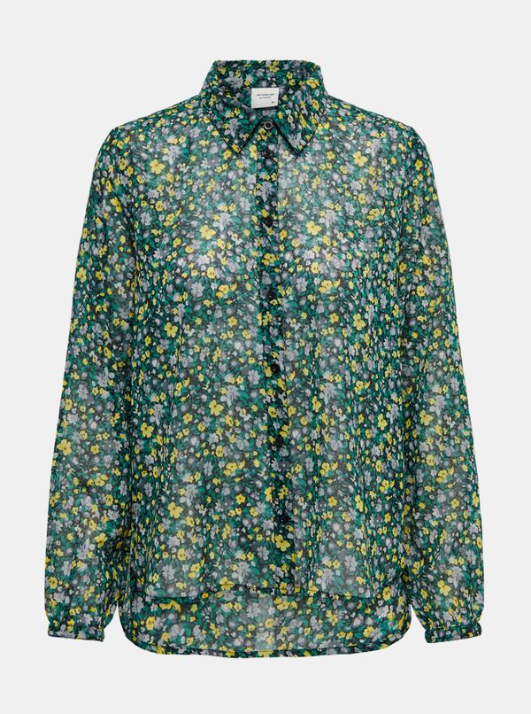 JDY Green floral translucent shirt Jacqueline de Yong