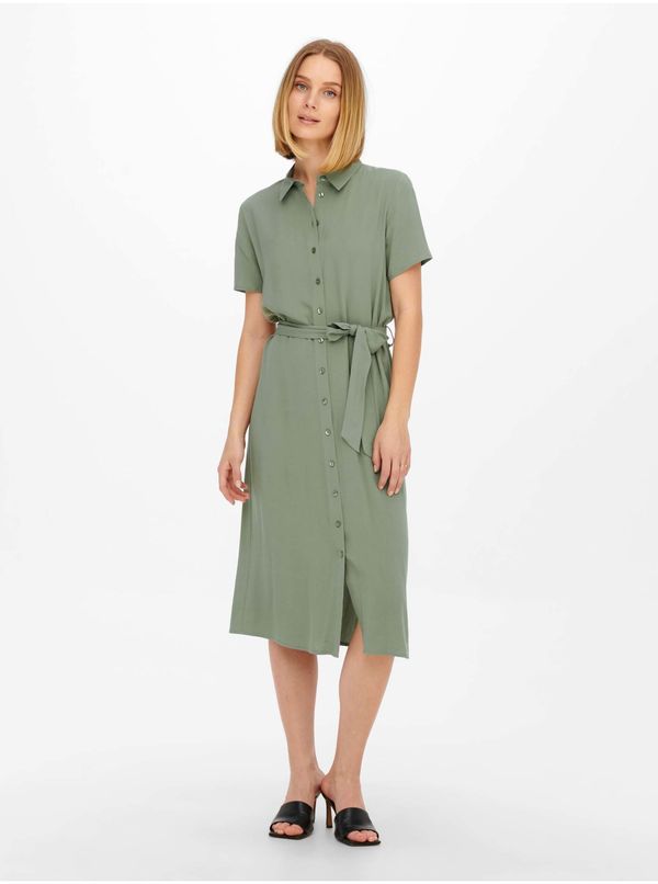 JDY Green Shirt Dress with Tie JDY Elly - Ladies