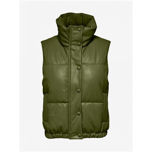 JDY Khaki quilted leatherette vest JDY Lucy - Ladies