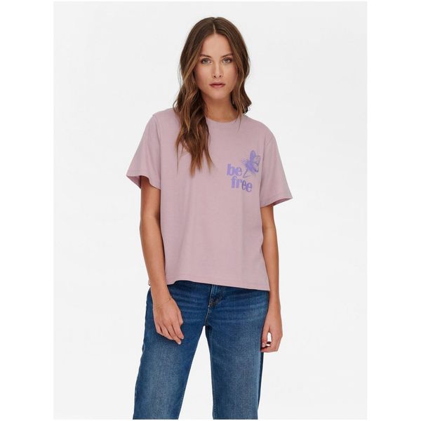 JDY Old Pink Women's T-Shirt with Printed Back JDY Berry - Women