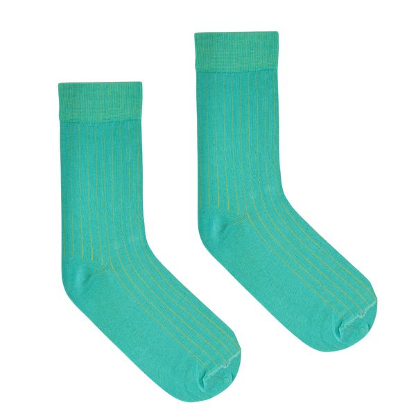 Kabak Kabak Unisex's Socks Classic Ribbed Blue/Yellow