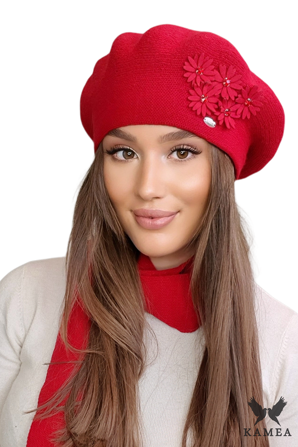 Kamea Beret damski Kamea Kamea_Beret_K.22.051.21_Red