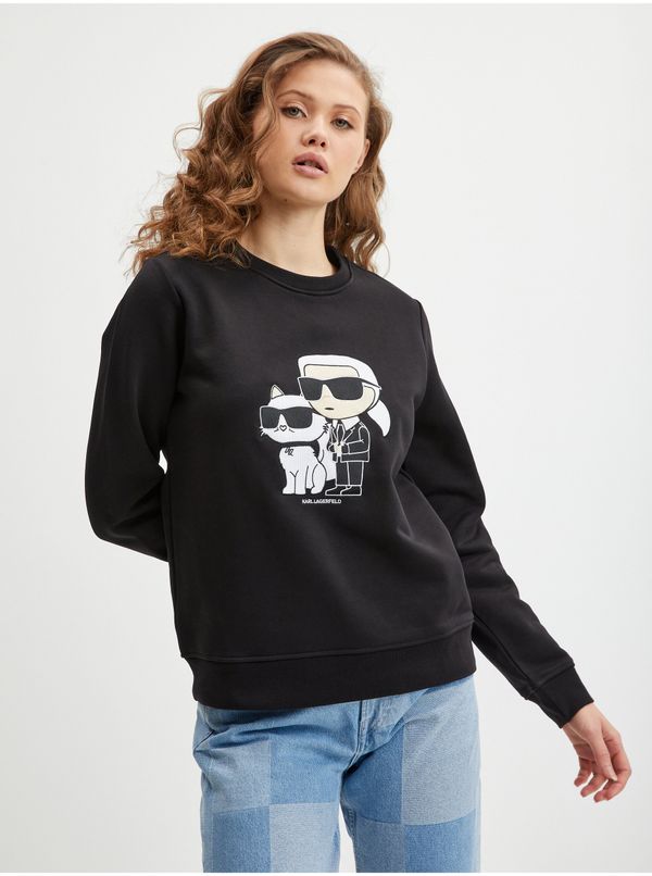 Karl Lagerfeld Black Womens Sweatshirt KARL LAGERFELD Ikonik - Women