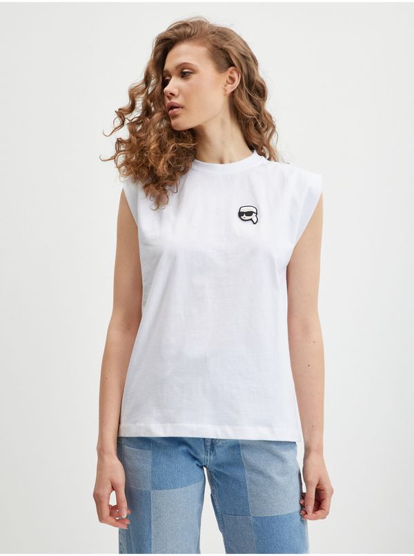 Karl Lagerfeld White Women's T-Shirt KARL LAGERFELD Ikonik - Women