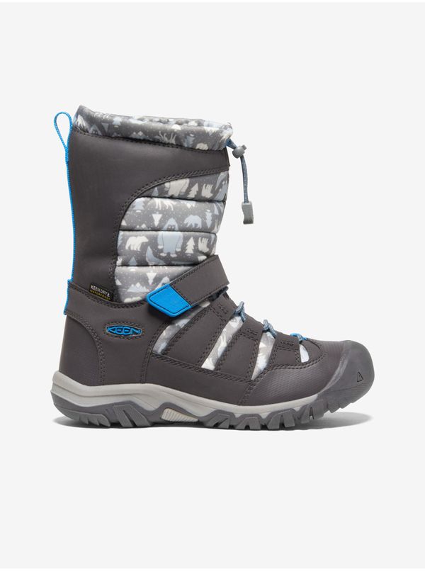 Keen Grey Children's Patterned Waterproof Snow with Leather Details Keen Win - Unisex
