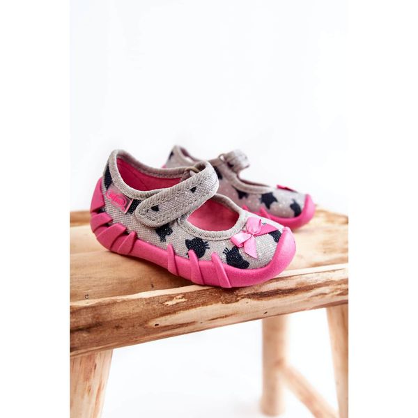 Kesi Ballerina Slippers Befado Cats 109N247 Grey-Pink