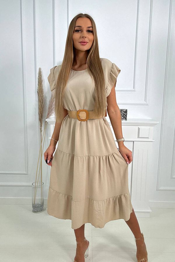 Kesi Beige dress with ruffles