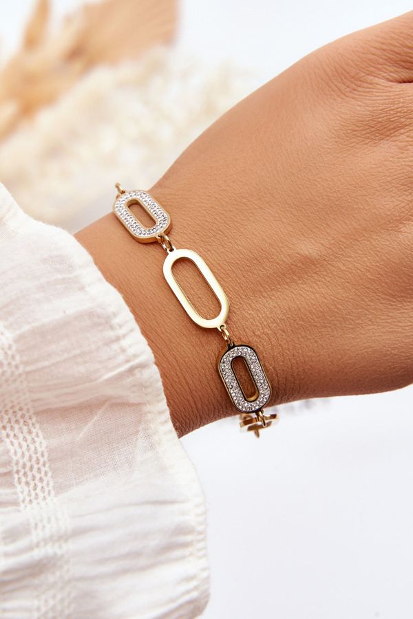 Kesi bracelet with oval pendants Gold
