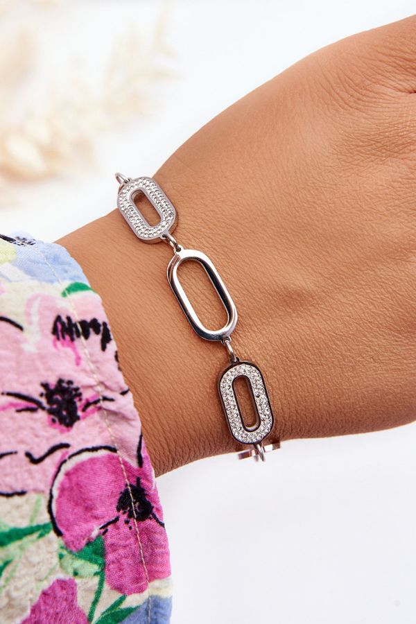 Kesi bracelet with oval pendants Silver