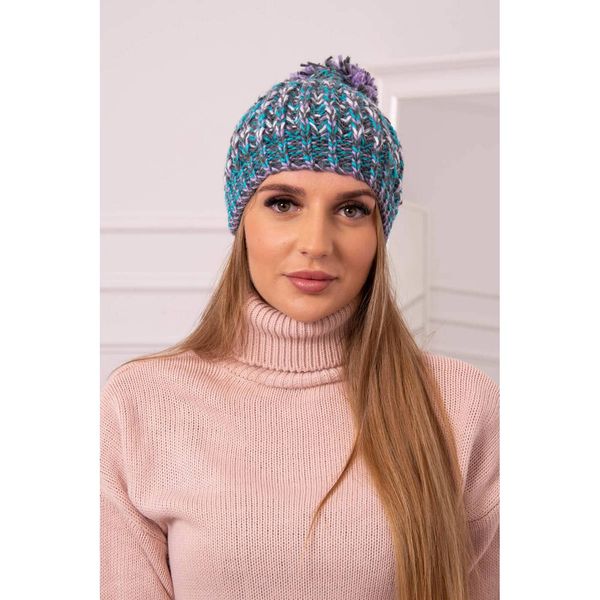 Kesi Cap with a pompom Maria K335 turquoise