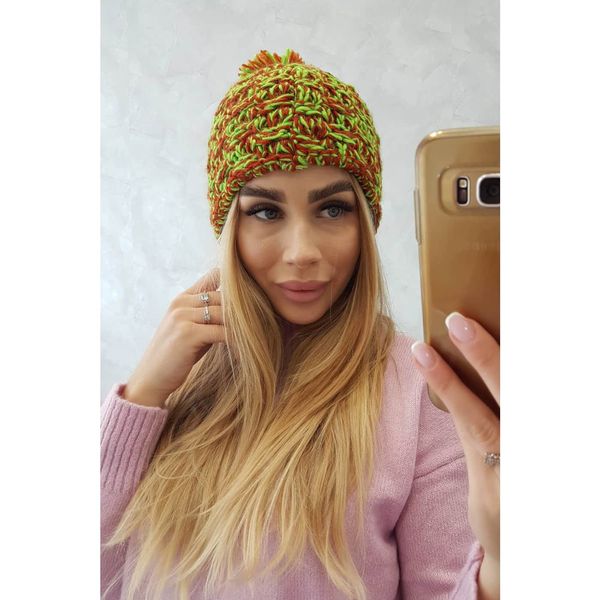 Kesi Cap with fleece Fiona K275 green neon + red