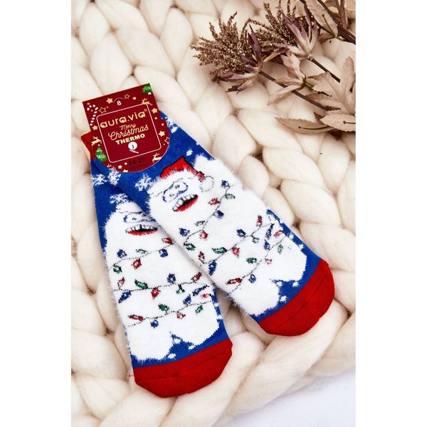 Kesi Children's Christmas Cotton Thermoactive Socks Yeti Blue