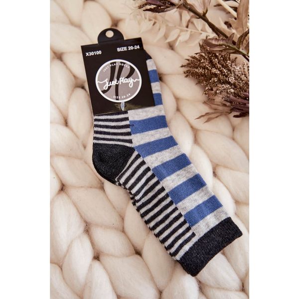 Kesi Children's classic socks with stripes and stripes Blue