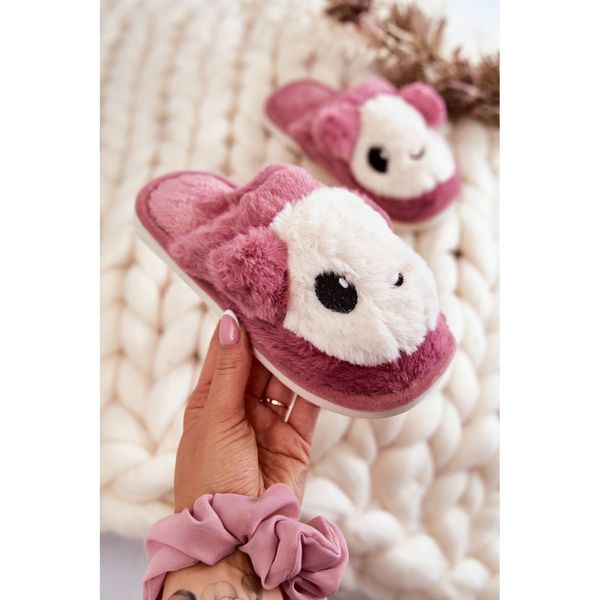 Kesi Children's fur slip-on slippers Pink Alize