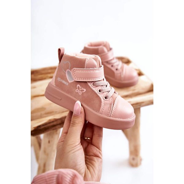Kesi Children's High Sneakers With Velcro Pink Cheezi