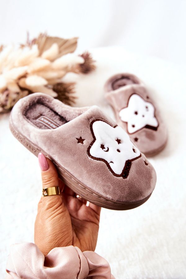 Kesi Children's padded slippers Stars Beige Nelli
