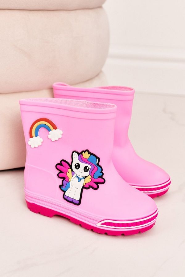 Kesi Children's rubber boots with pony pink