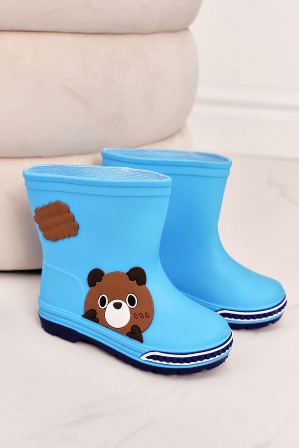 Kesi Children's rubber boots with teddy bear light blue