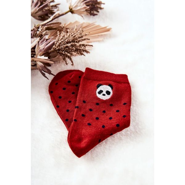 Kesi Children's Socks In Dots Panda Red