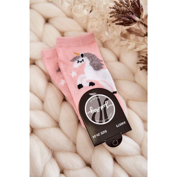 Kesi Children's Socks With unicorn and star Pink