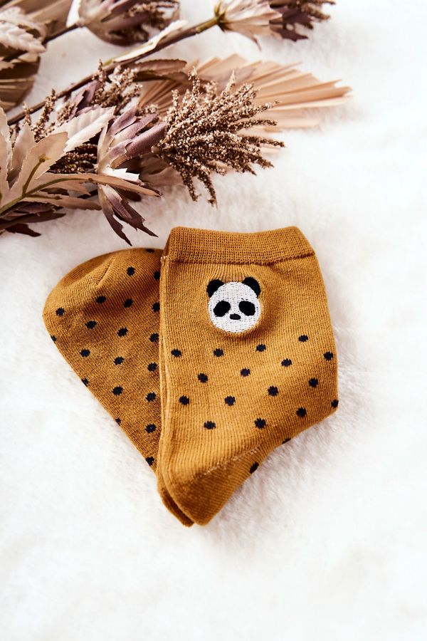 Kesi Dětské ponožky V bodech Panda Žluté