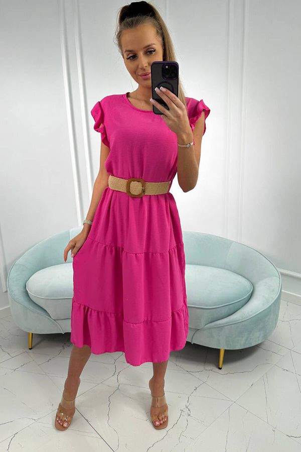 Kesi Dress with fuchsia ruffles