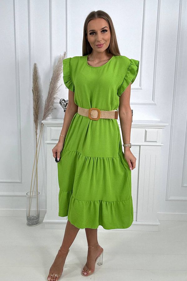 Kesi Dress with ruffles light green