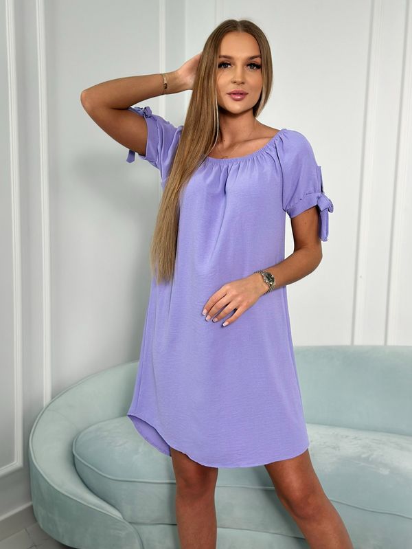 Kesi Dress with tie on the sleeves light purple