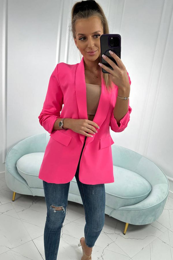 Kesi Elegant jacket with lapels in pink neon
