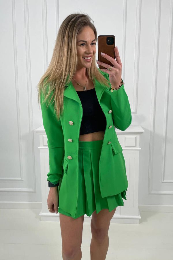 Kesi Elegant set of jackets with a skirt of green color