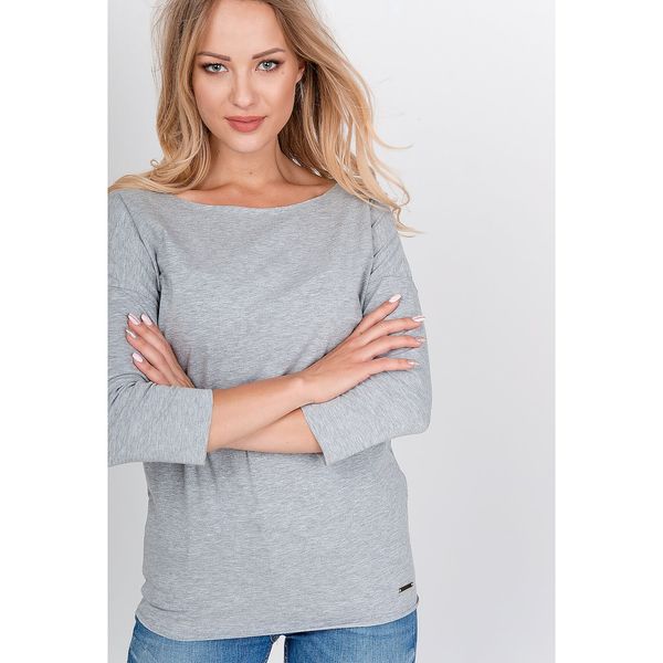 Kesi Elegant women's blouse with 3/4 sleeves - gray,