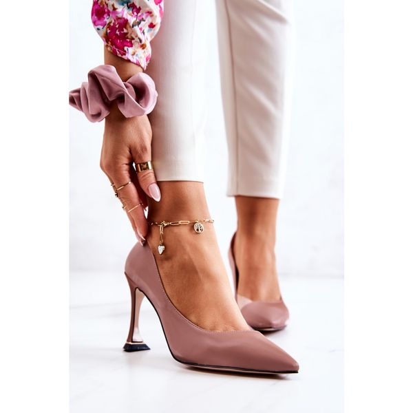 Kesi Fashionable Leather Stilettos Pink Tamira